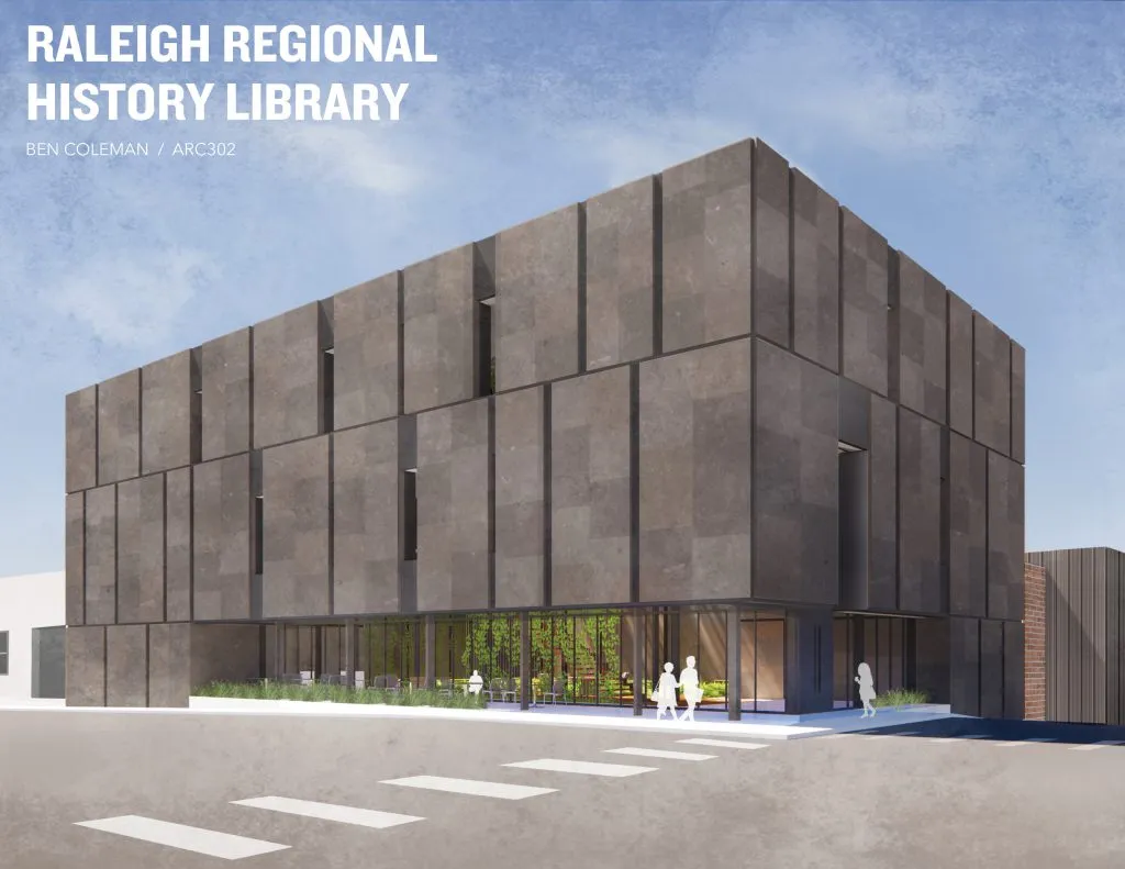 Rendering of the Raleigh Regional History Library